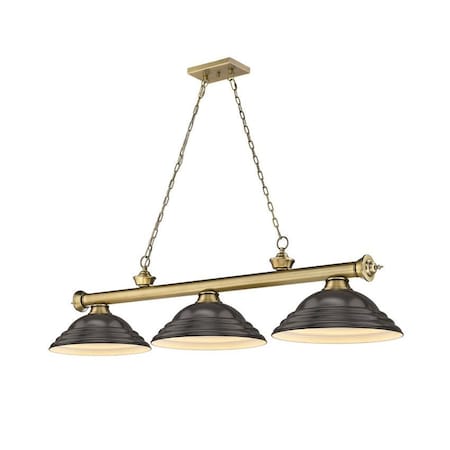 Z-Lite Cordon 3 Light Billiard, Rubbed Brass & Bronze 2306-3RB-SBRZ